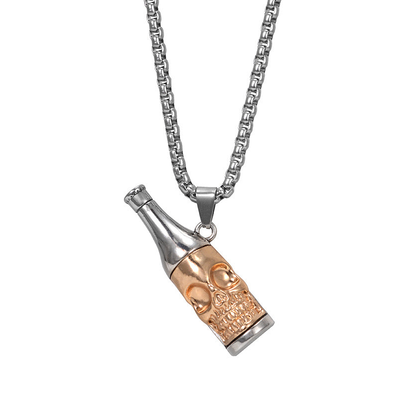 Wholesale Personality trendy titanium steel hip-hop necklace men's trendy disco all-match hiphop pendant long sweater chain pendant